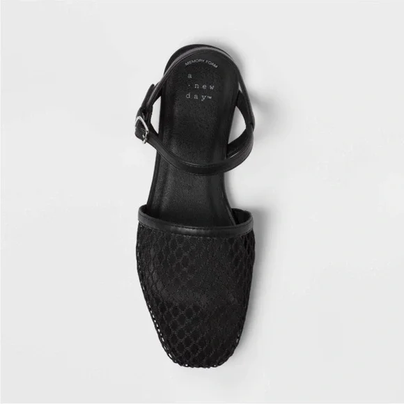 Women's Vanna Fishnet Slingback Flats - A New Day Black 7.5 | Brand New! - Picture 3 of 9